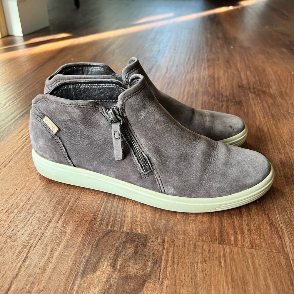 Ecco Leather Purple Nubuck Leather Sneakers, women’s SZ EU 40 W